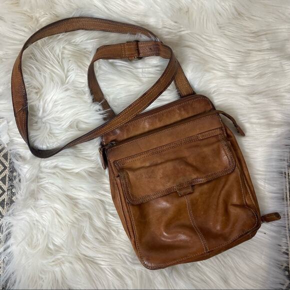 Fossil Handbags - FOSSIL brown‎ leather crossbody purse